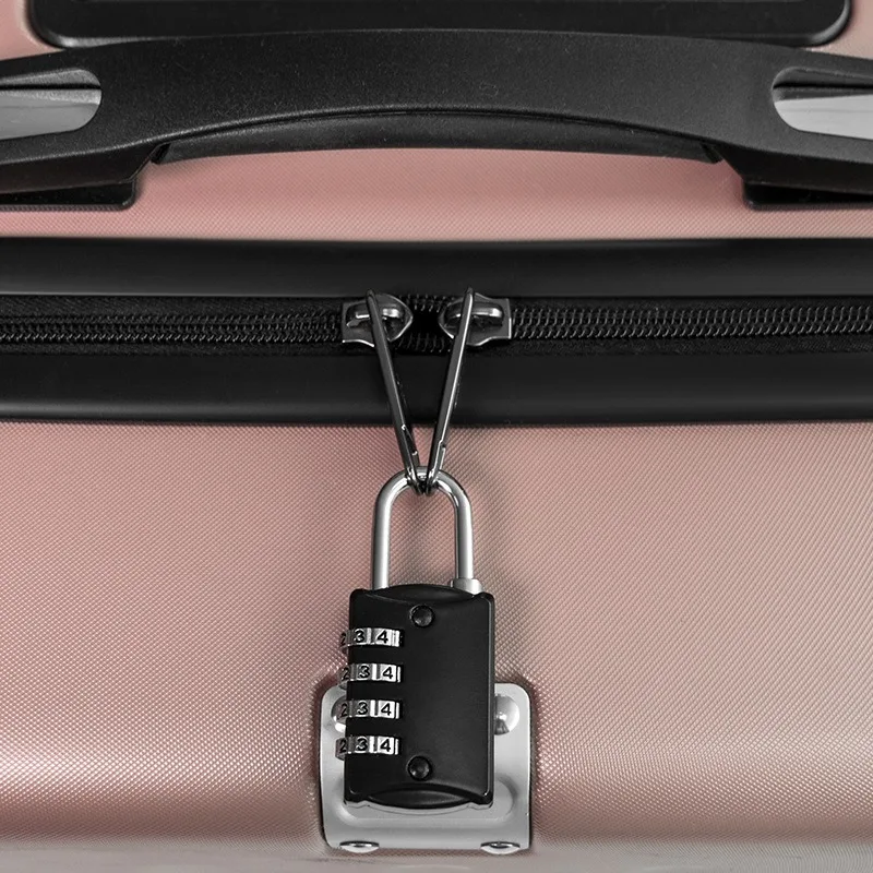 4-digit Password Lock Mini Gym Student Dormitory Cabinet Backpack Suitcase Drawer Zipper Hanging Lock Pink
