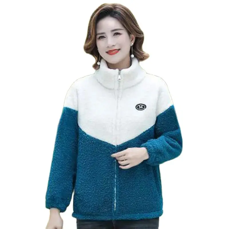 

Fashion Lambswool Coat Women's Winter 2023 New Polar Fleece Warm Western Style Relaxed Leisure Cotton-padded Jacket Women 5XL.