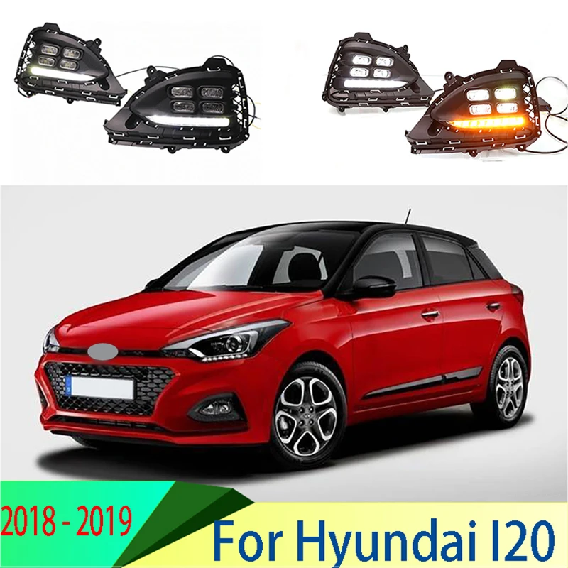 

Daytime LED Driving Light For Hyundai I20 2018 - 2019 DRL Fog Light White Turn Yellow Day Light 2 pcs 2 Color