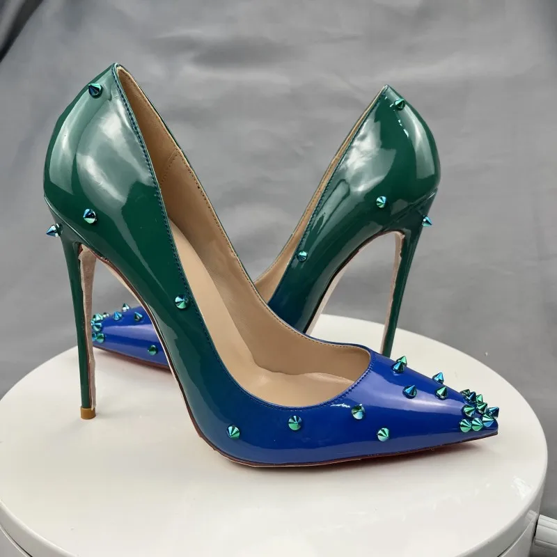 Zapatos de tacón alto de 10Cm para mujer, zapatillas puntiagudas