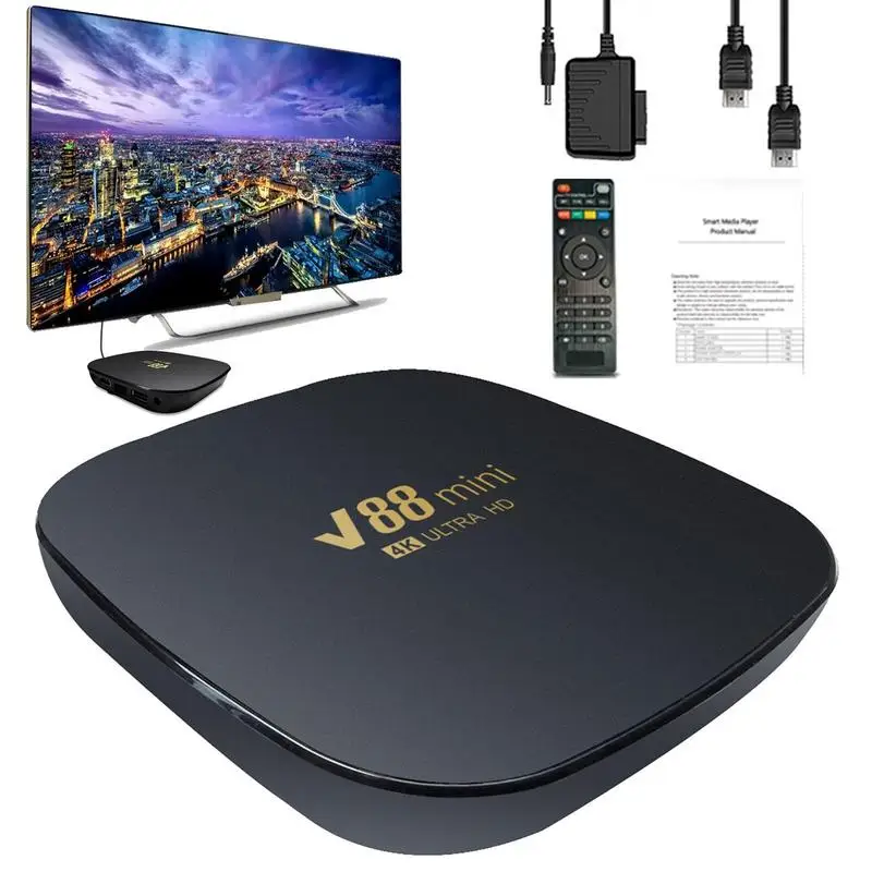 V88mini Smart Tv Box Android 12 H3 Multi Core 2.4g Wifi Hdmi2.0 8k Set