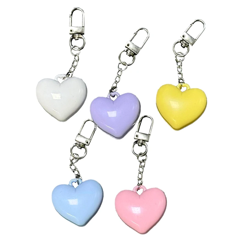 1PCS Rosa Blau Weiß Liebe Spiegel Schlüssel Kette Lagerung Box Diy Kunststoff Leere Box Mini Tragbare Schlüsselbund Geschenk Party – Detail 7