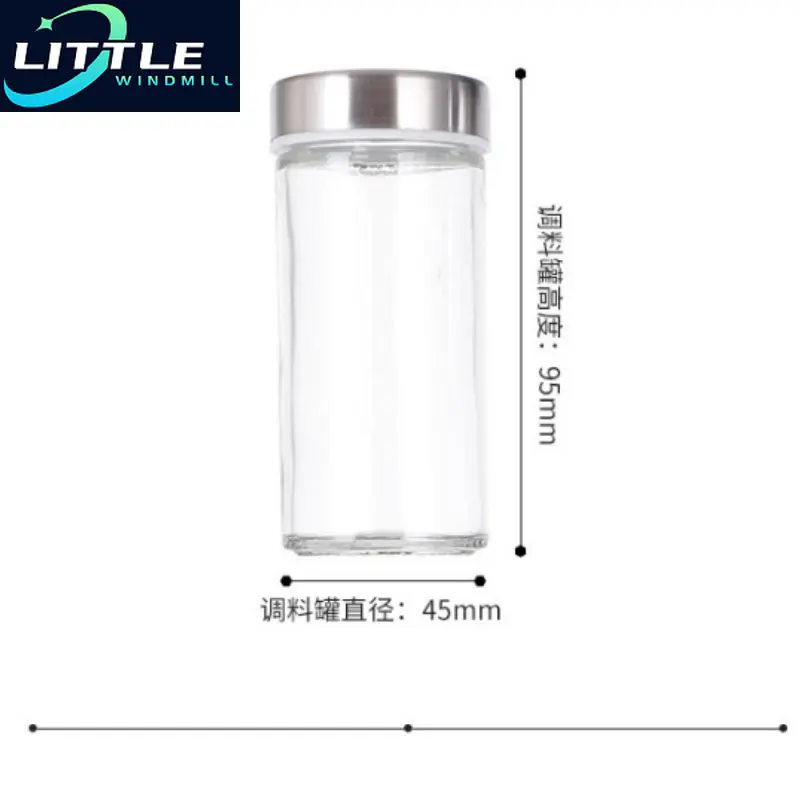 Seasoning Jar Stainless Steel Lid Glass Bottle