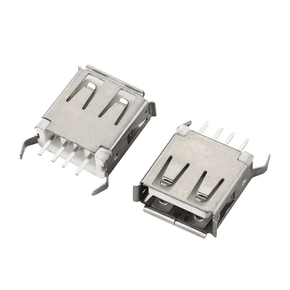 10개 USB 타입 A 표준 포트 암 납땜 잭 커넥터 PCB 소켓 USB-A USB-B 타입