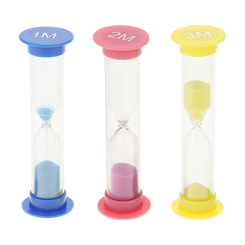 1/2/3 Minutes Plastic Hourglasses Time Management 3pcs/Set Desktop Sand Watch Gift Toys for Children Adults