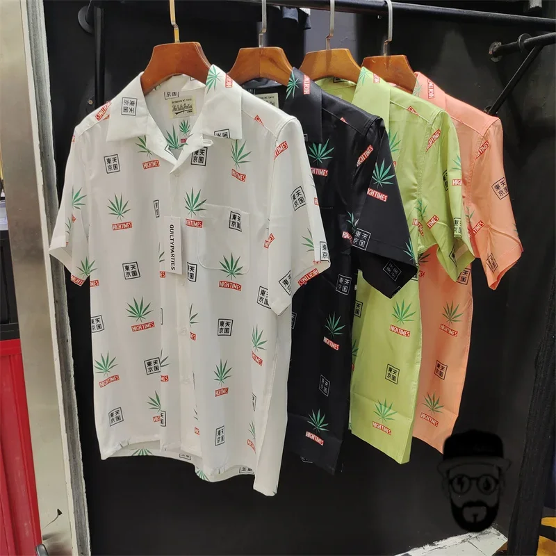 WACKO MARIA SHIRT - Tianguo Tokyo Collection Leaf Printed Hawaiian Shirt men shirts