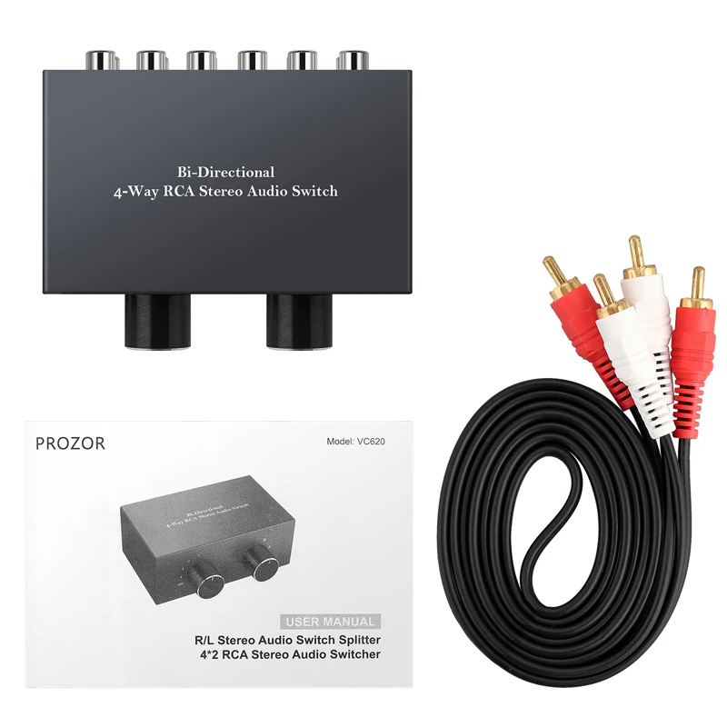 Speaker Selector 4-Way Stereo Audio Switcher, Bi-Directional Audio Xlr ...