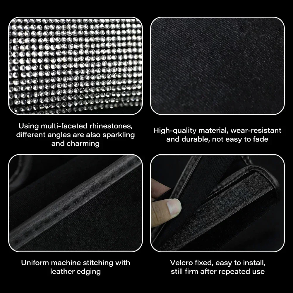 Crystal Car Gear Shift Collar Cover Hand Brake Cover Car Seat Safety Belt Bling Rhinestones Auto Interior Accessories 1PC