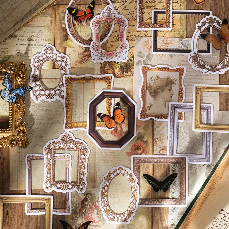 

Yoofun 50 шт./лот фоторамка винтажные наклейки бабочки образец этикетка коллаж нежелательный Журнал diy Скрапбукинг набор материалов