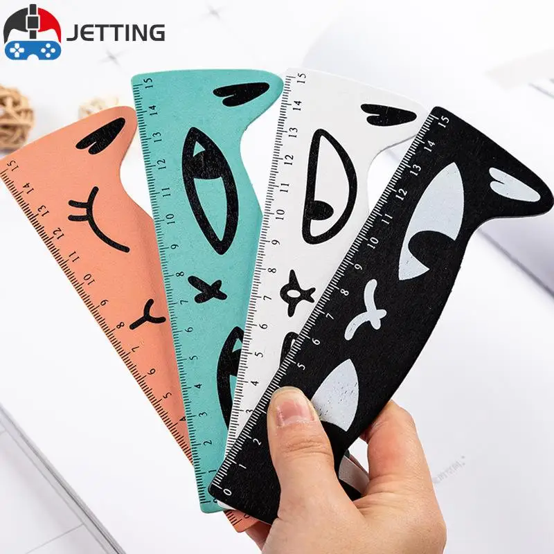 

Creative Cute Kawaii Cat Straight Ruler Cartoon Animal Wooden Measuring Tools Drawing Students Stationery Office School Supplies