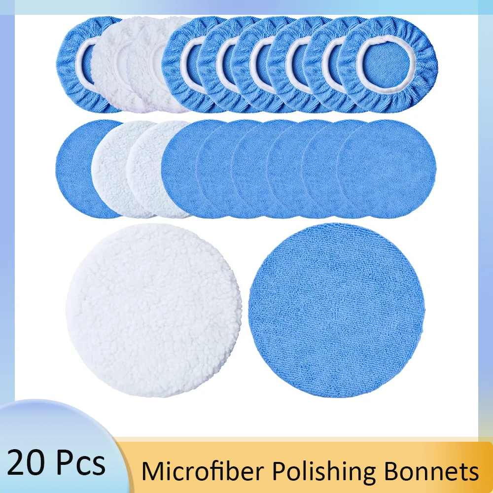 20 Pcs Microfiber Polishing Orbital Buffer 56 inch Polisher