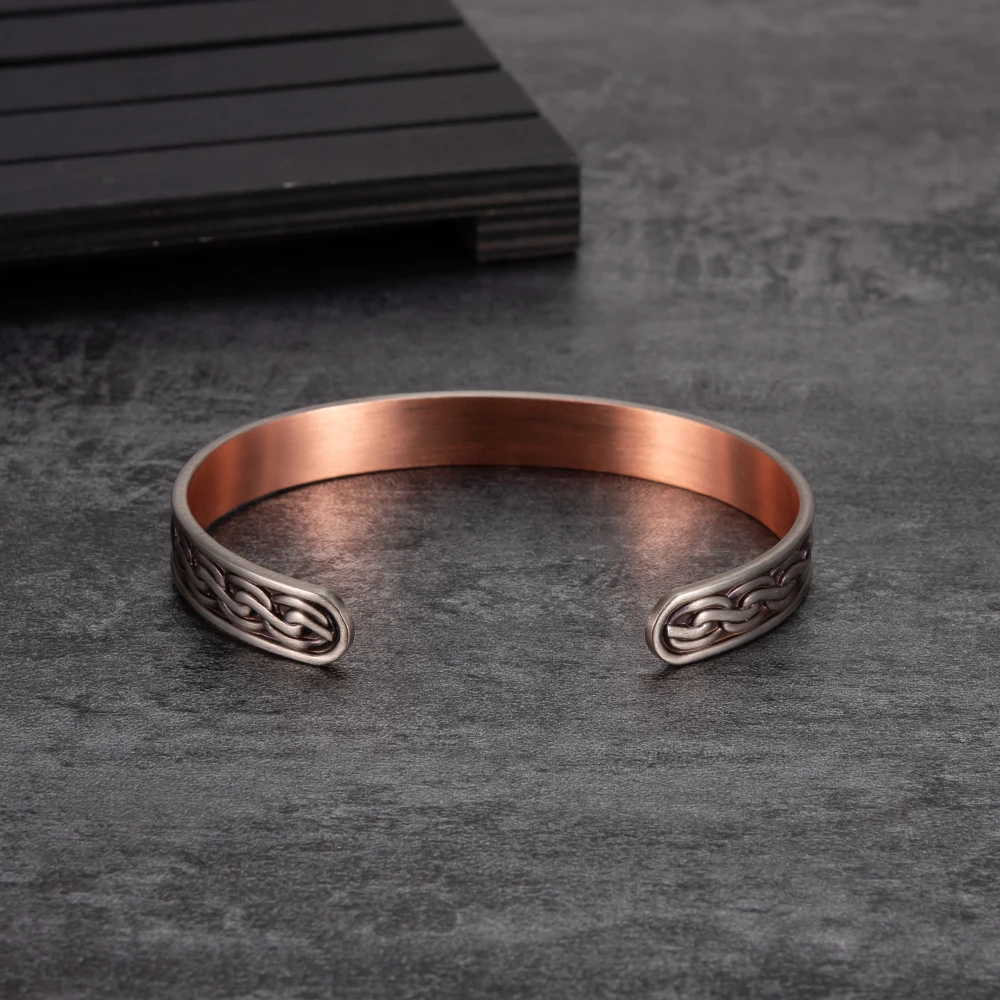 Twisted Bracelets for Women Men Pure Copper Magnetic Therapy Open Cuff Adjustable Health Energy Magnets Bangle Female Jewelry 6