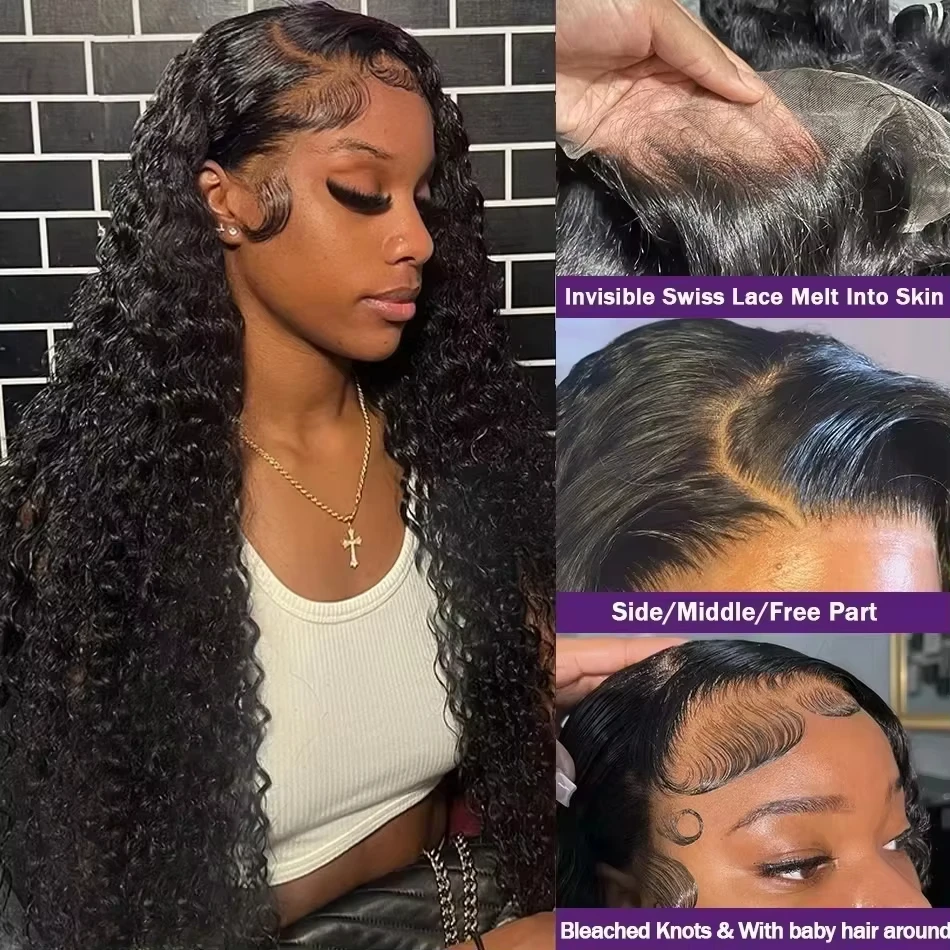 360 Water Wave Human Hair Wigs 38 40 Inch 13X6 Hd Full Lace Frontal Wig 13X4 Curly Lace Front Human Hair 5X5 Hd Closure Wig human hair wigs