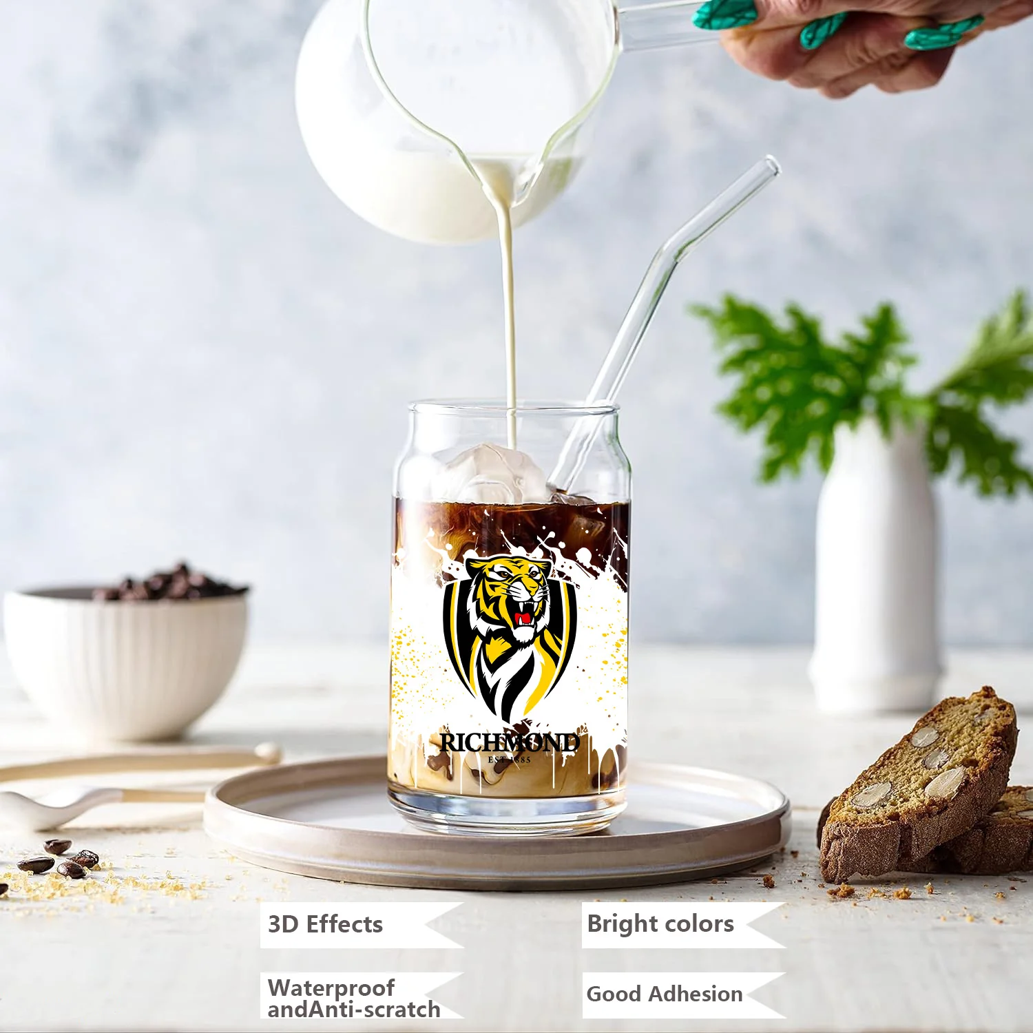 Football team rugby team peel waterproof DIY Decals 3D transfers uvdtf crystal stickers 16oz uv dtf cup wraps for Libbey Glasses