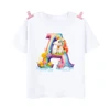 Unicorn Rainbow Initial A-Z Printed Kids Shirt Child Summer T-shirt Boys Girls Short Sleeve Tops Clothes Cute Toddles Outfit Tee 3
