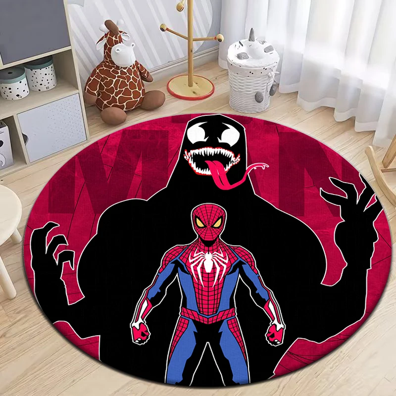 

Spider-Man Round Carpet for kids Living Room Rugs Camping Picnic Mats Flannel Anti-Slip Rug Yoga Mat Gifts ,rug , anime rug