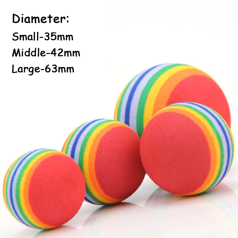 

5pcs EVA Foam Balls Pet Dog Cat Toy Ball Soft Rainbow Balls Playing Chewing Rattle Scratch Training Rubber Toy Interactive Toys