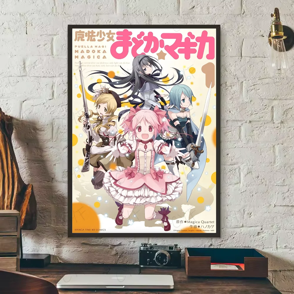 Anime P-Puella Magi Madoka Magica Mädchen Poster Wasserdichte Wand Kunst Aufkleber Für Bar Wohnzimmer Vintage Dekor Hohe qualität Druck – Detail 13