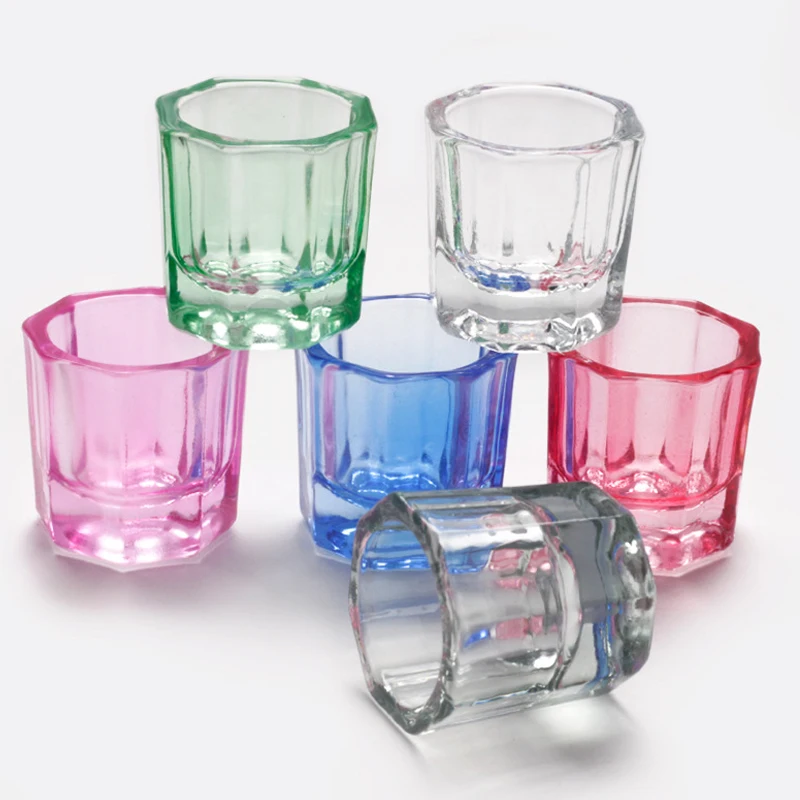 Nail Acrylic Liquid Nail Powder Acrylic Nail Powder Manicure Tools Nail Tools Crystal Glass Acrylic Powder Liquid Nail Cup Colorful Clear Dappen Dish Lid Bowl Cup Holder