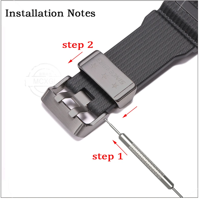 Stainless Steel Watch Band Strap Holder Loop and Bezel Buckle