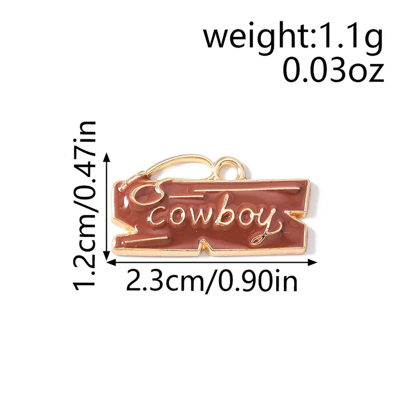 Leslie 10 Stück hübsche Mädchen-Cowboystiefel und Hut-Charms-Anhänger für Schmuckherstellung, Halskette, Ohrringe, DIY, Cowgirl-Hut-Charm, Geschenke – Detail 7
