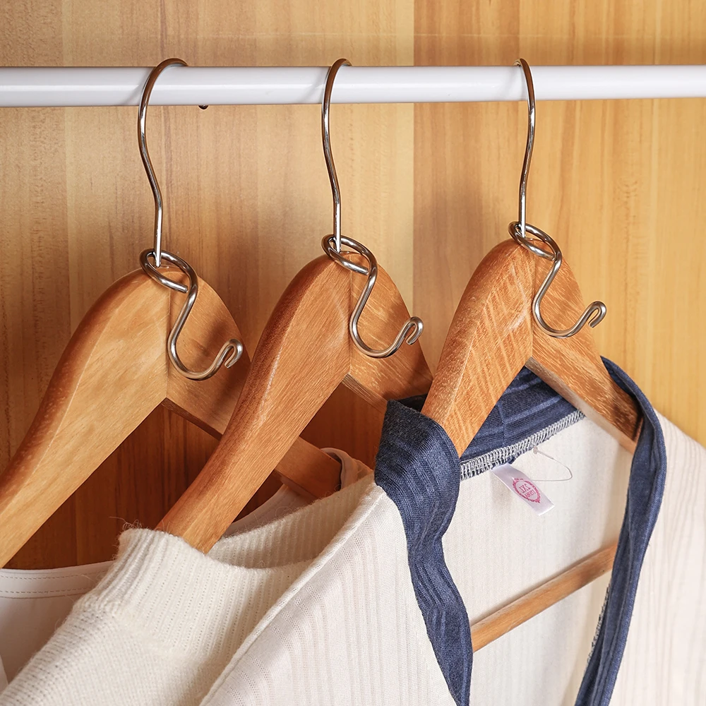 Stainless Steel Hanger Connector Hooks 2/10Pcs for Clothes Storage