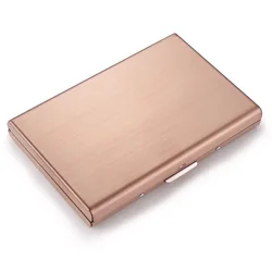 Sleek Aluminum RFID - Blocking Credit Card Holder - Large Capacity Slim Wallet Case with Enhanced Card Protection (Rose Gold)
