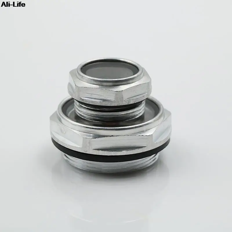 Male Threaded Metal Air Compressor Oil Level Sight Glass 16mm-48mm