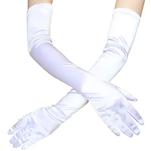 Elegant Purple Red Black White Bridal Party Gloves for Wedding Prom One Size Fashion Stretch Satin Opera Women purple gloves wedding dress gloves