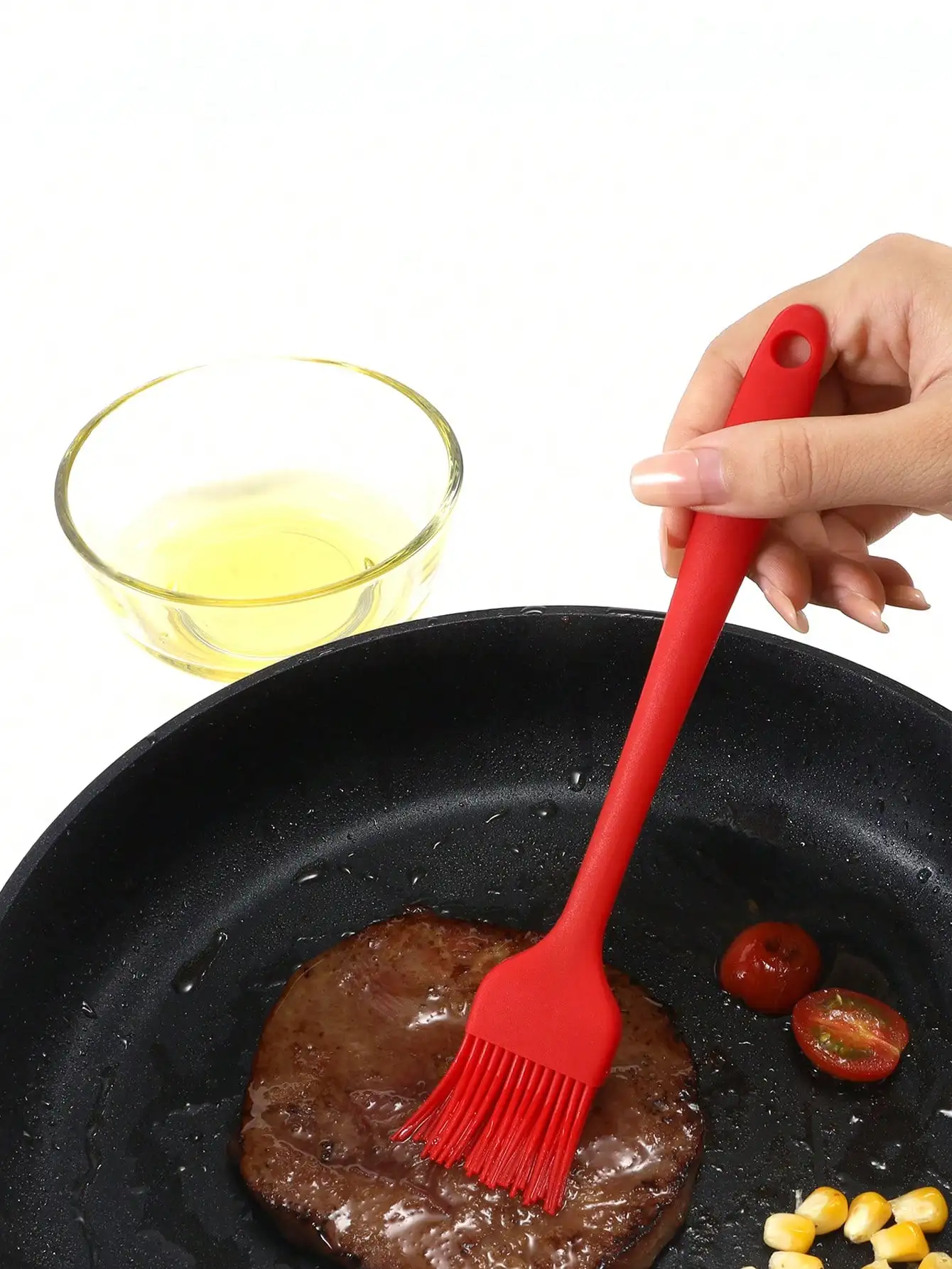 Spazzola per pasticceria, in silicone, per barbecue, salse, marinata, carne, smalti, olio, resistente al calore, per cucina, pasticceria, torte, carne, dessert, lavabile in lavastoviglie