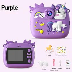 Vibrant Green Instant Print Camera with SD Card and Photo Paper - Perfect Gift (Purple - Set1)
