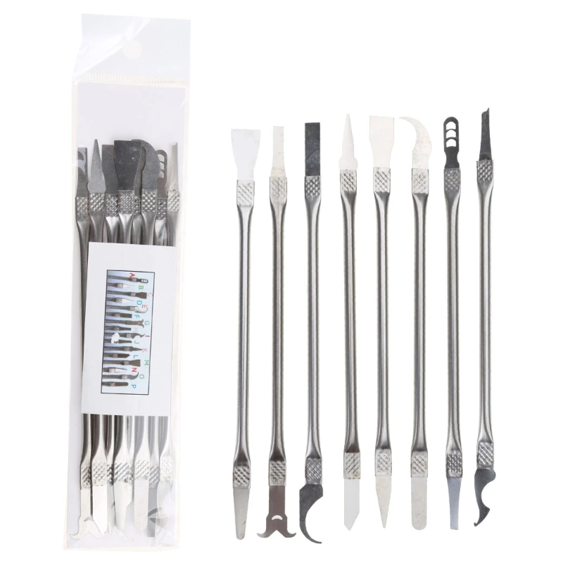 

N7MD 8 Pieces Stainless Steel Prying Opening Repair Tool for BGA Repair and CPU Chip Disassembly Tool Set