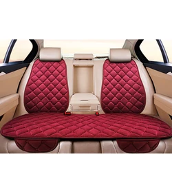 Universal Winter Warm Car Seat Cushion Set - Three Piece Protector & Cover (3PCS Red)
