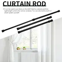 Spring Loaded Extendable Sticks Shower Curtain Rail Pole Adjustable Telescopic Pole Cupboard Wardrobe Hanging Rod No Drilling 1