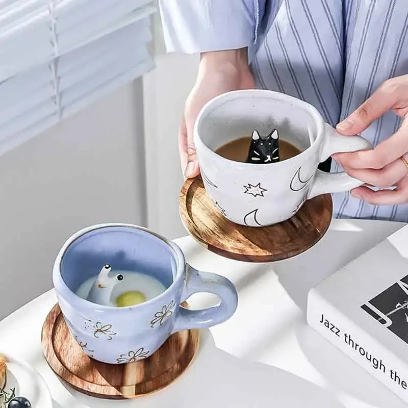 Novelty Cute Mugs Ceramic Coffee Tea Cups With Lid Kawaii Astronaut  Stainless Steel Spoon, Morning Mushroom Mug And Milk Cup For Women Or Men  Sky Blue