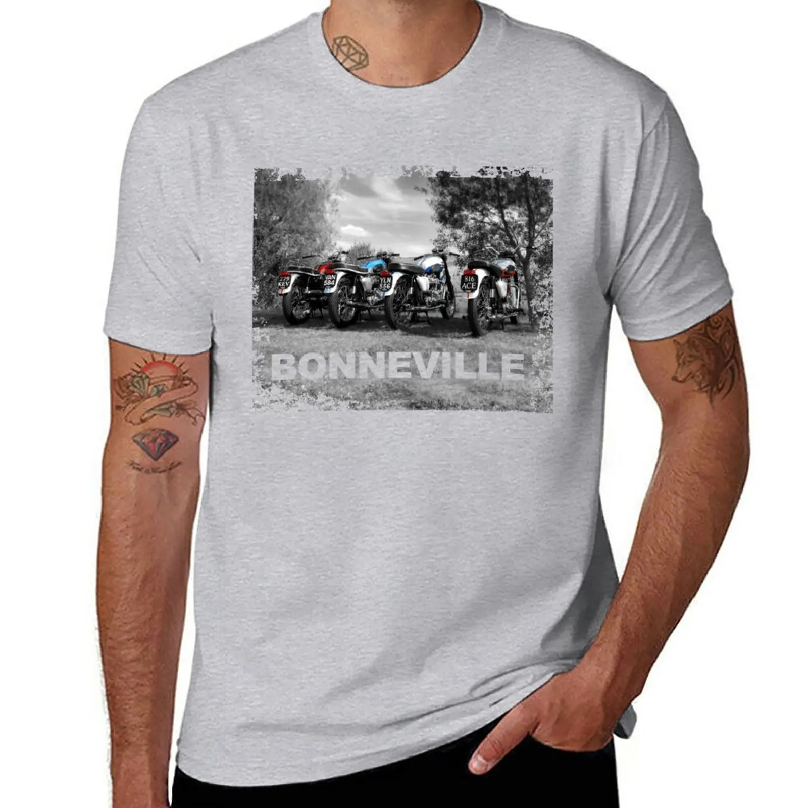 

The Four Bonnevilles T-Shirt hippie clothes Short sleeve custom t shirt mens graphic t-shirts anime