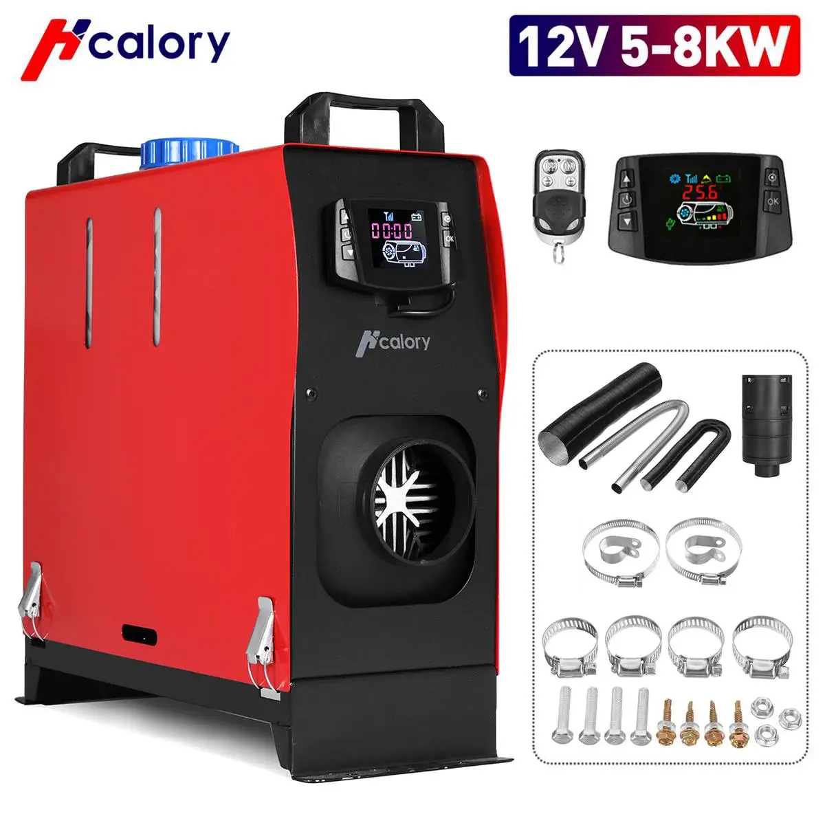 Hcalory All In One 5-8kW Air diesels riscaldatore rosso 8KW 12V