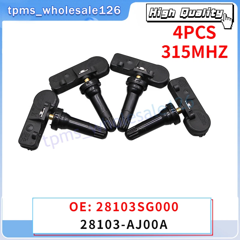Датчик давления в шинах 28103SG000, 4 шт./партия, для Subaru Forester Impreza Legacy Outback TPMS 315 МГц, система контроля давления в шинах 28103-AJ00A