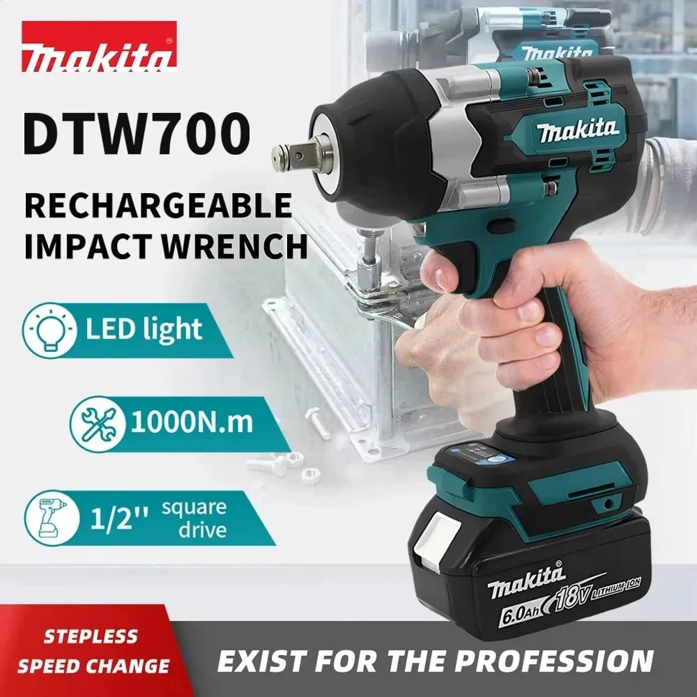 Impact Wrench Makita Brushless DTW700 Cordless 1/2 inch for Makita 20V Battery Screwdriver Power Tools