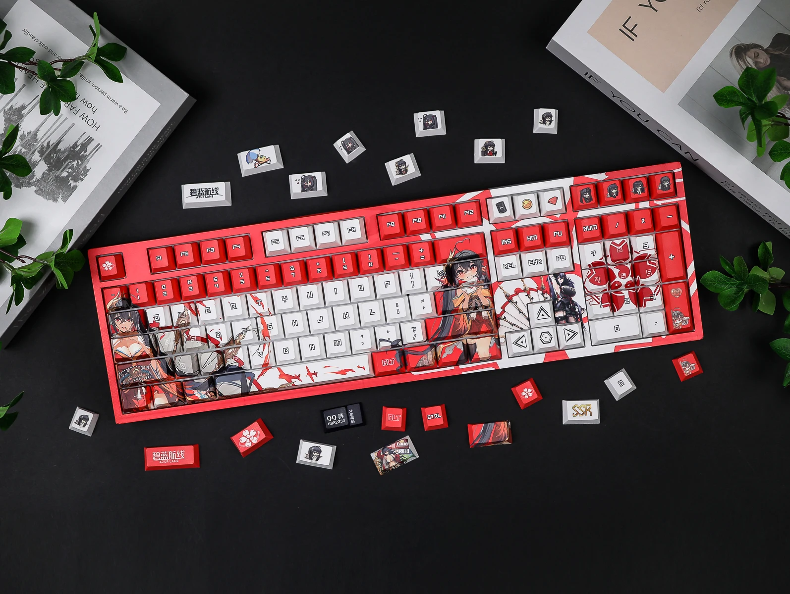 Spiel Azur Lane Taihou Tastenkappen Cosplay Requisiten Achse Seite Gravierte Thermische Sublimation RGB Mechanische Tastenkappen – Detail 2