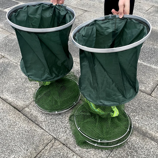 Large Storage Fishing Care Net Stainless Steel Fish Basket Dip Nets Keep Fish Alive in The Water Fishing Basket Tools 50kg Load