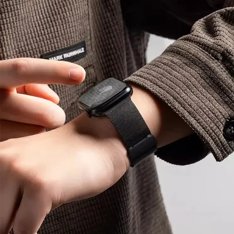 Elegant Milanese Stainless Steel Band for Apple Watch - Sleek Replacement Bracelet Strap