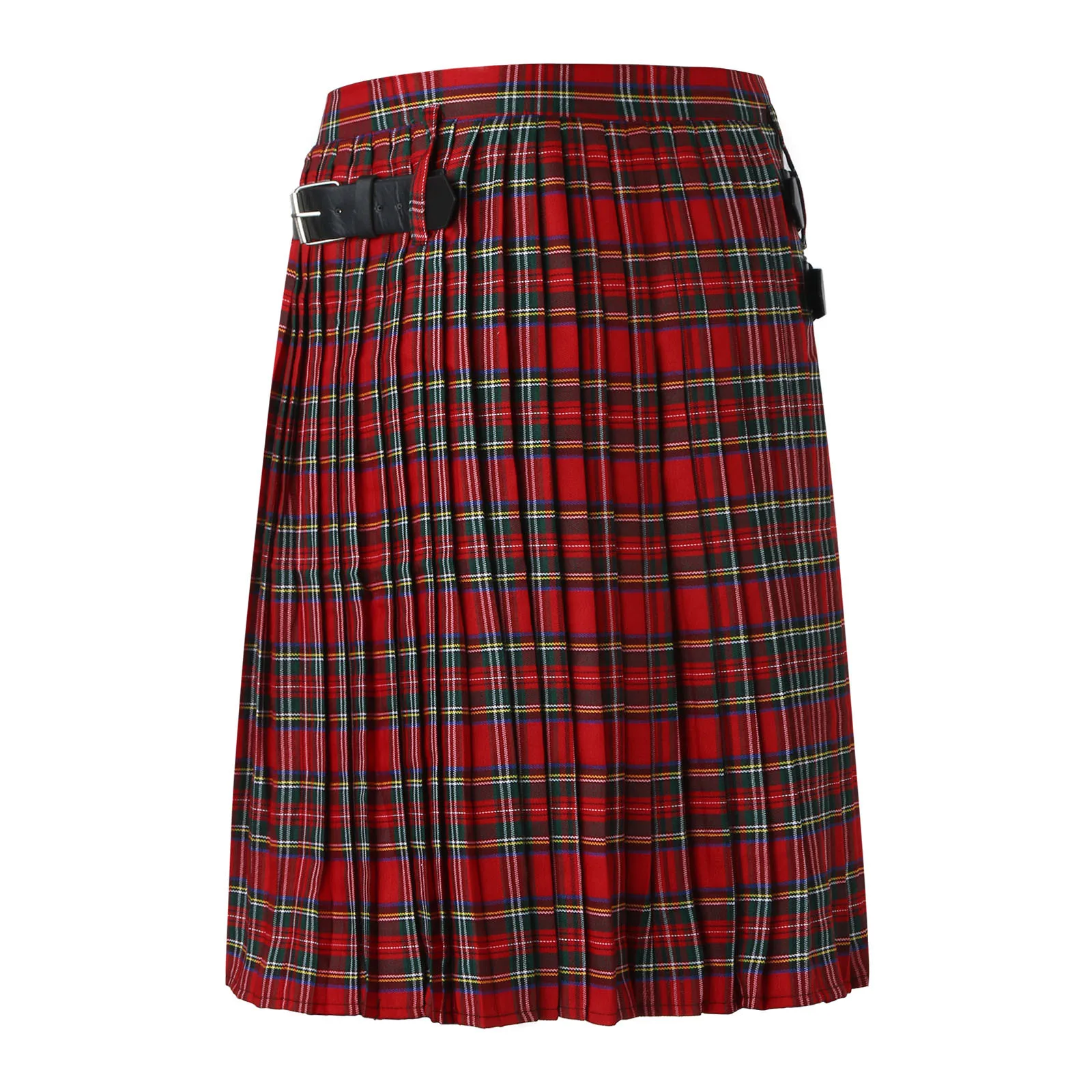 Men'S Plaid Pleated Skirt Scottish Traditional Fashion Costume Stage Performance Skirt Casual Retro Scottish Style Plaid