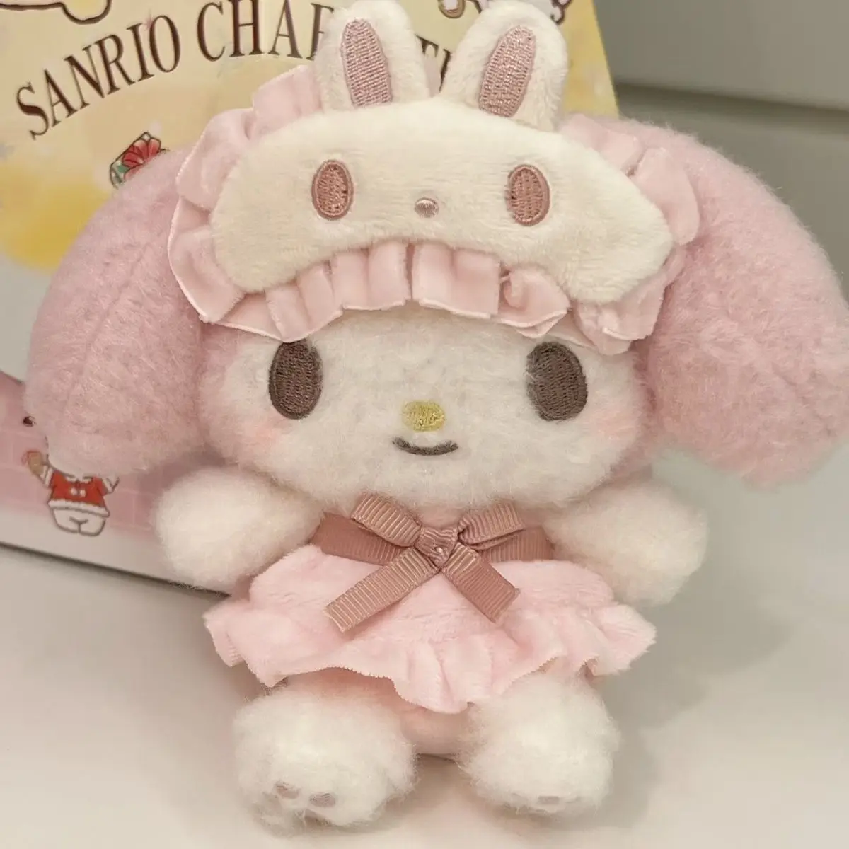 Supersüße My Melody Schlafmasken-Serie Kawaii Schlüsselanhänger Plüschpuppe Spielzeug Taschenanhänger Dekoration Puppe Urlaubsgeschenk – Detail 5