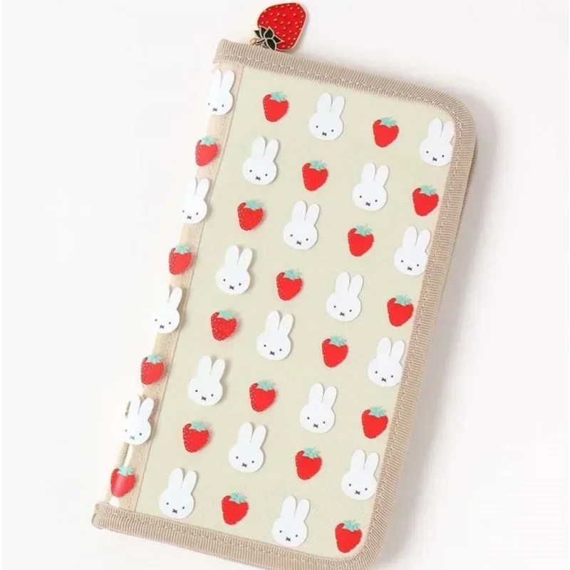 Anime Pencil Case Miffys Strawberry Lovely PVC Transparent Small Item Storage Girl Hand Account Bag ID Pack Card Package Student