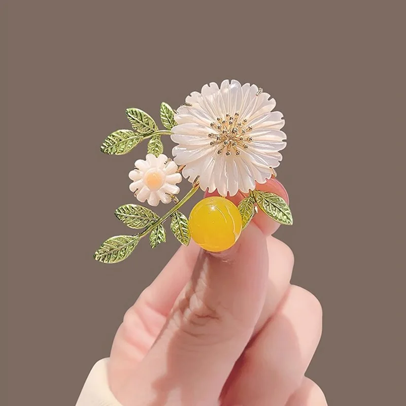 작은 데이지 꽃 브로치, 여성 의류 코트, 쥬얼리, 파티 액세서리, 패션 선물
