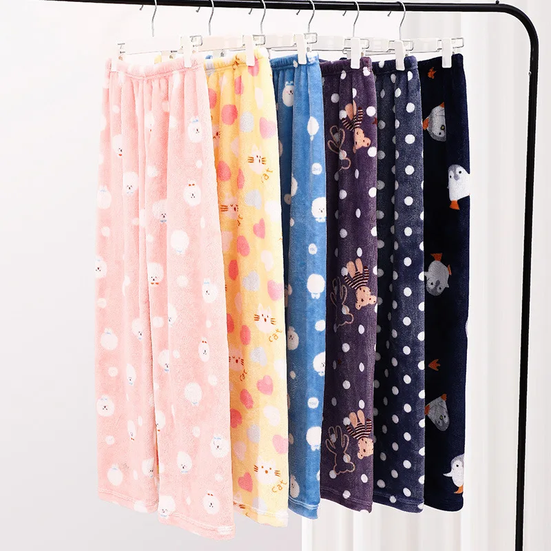 Autumn And Winter Fairy Warm Pants Lazy Person's God Pants Warm Flannel Home Pants Pajama Pants Women's Casual And Comfortable_ecoleips.com