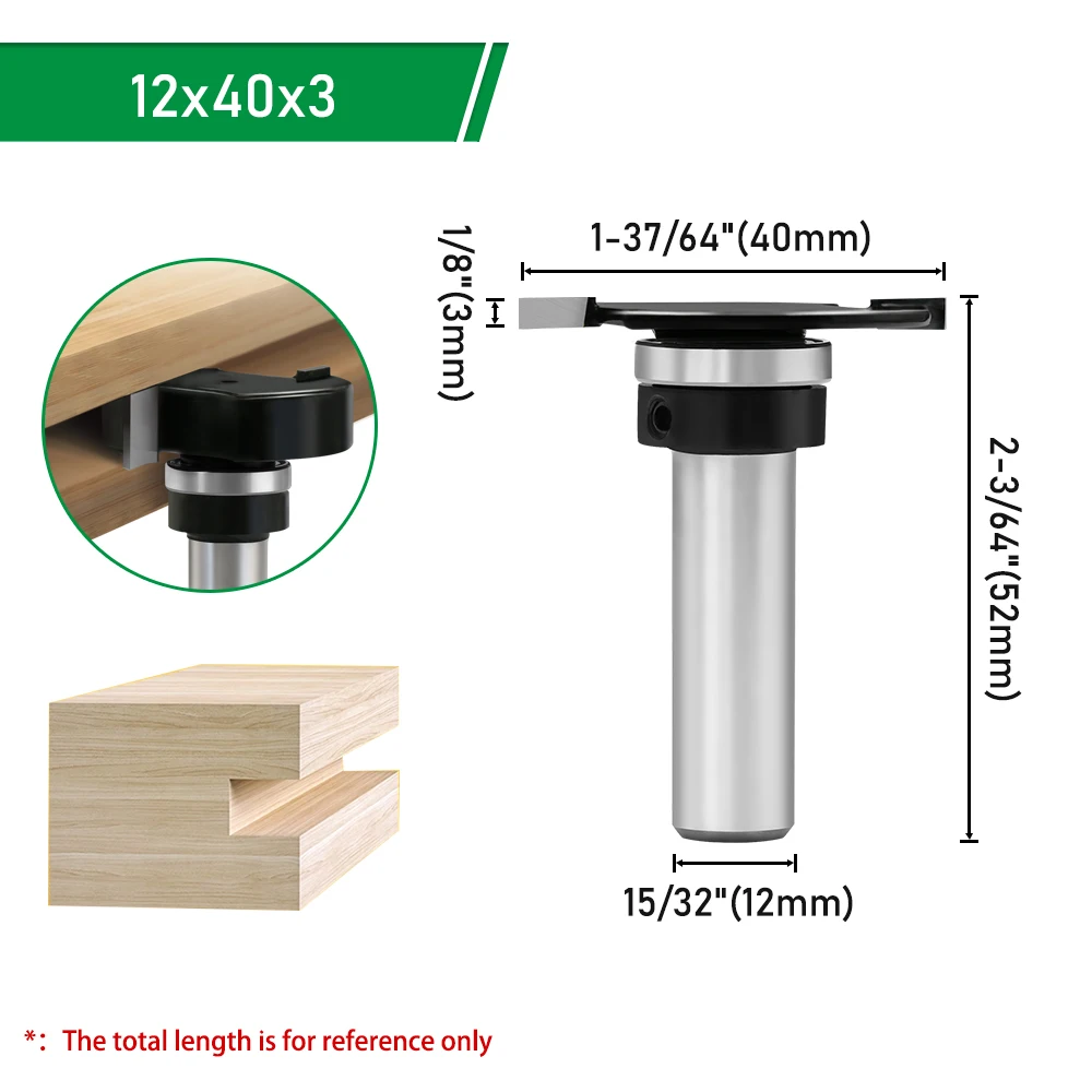 LAVIE 1 Stück 12mm 1/2 Zoll Schaft T-Nut-Fräser mit Lager - Doppelkantiger Nutfräser für Holznutfräsen – Detail 6