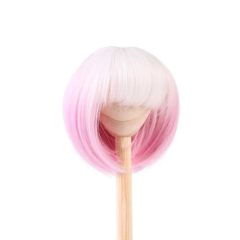 

BJD SD 3 4 Points DIY Shiny Orange High Temperature Silk Soft Short Hair Wig Girl Special Doll Accessories