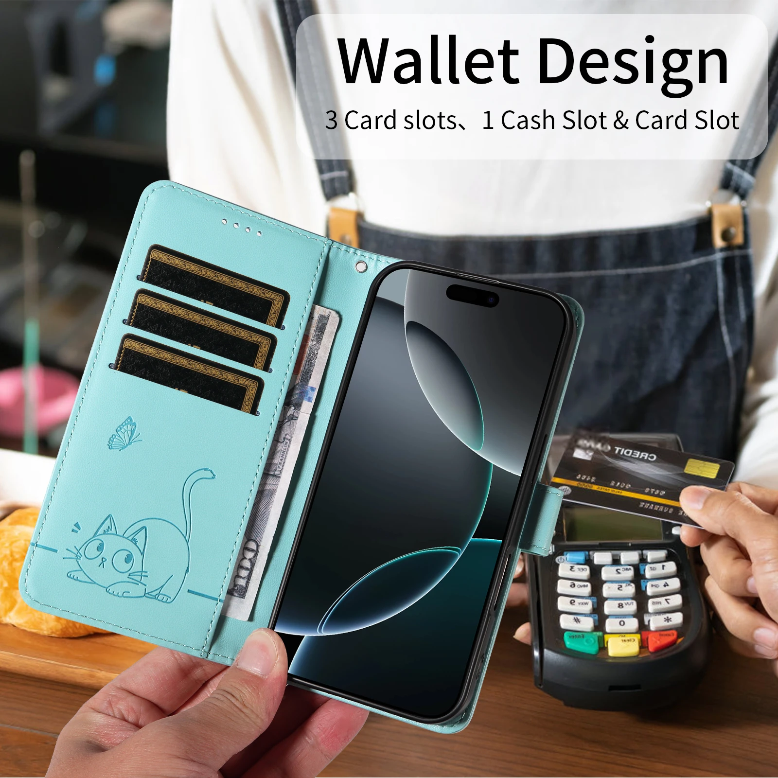 Magnetic Leather Wallet Phone Case